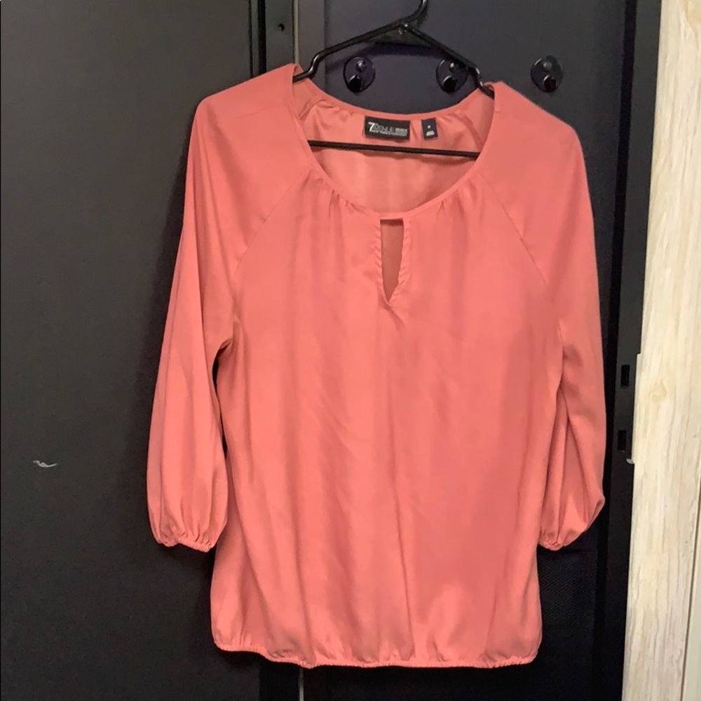 Mauve pink dressy work blouse medium